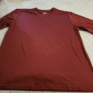 Men's Long Sleeve Crew Shirt in Deep Burgundy